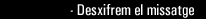 Desxifrem el missatge